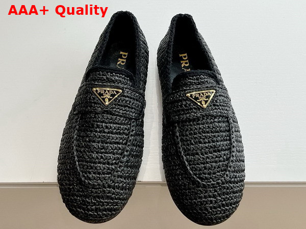 Prada Crochet Loafers in Black 1D437N Replica
