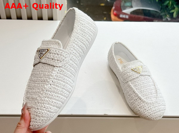 Prada Crochet Loafers in White 1D437N Replica