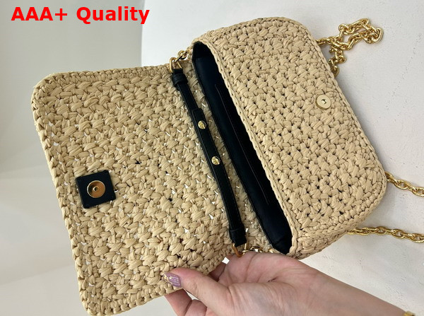 Prada Crochet Shoulder Bag Tan and Black 1BF135 Replica