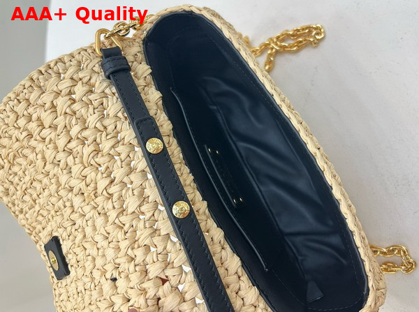Prada Crochet Shoulder Bag Tan and Black 1BF135 Replica