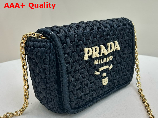 Prada Crochet Shoulder Bag in Black 1BF135 Replica