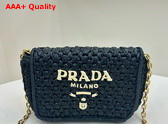 Prada Crochet Shoulder Bag in Black 1BF135 Replica