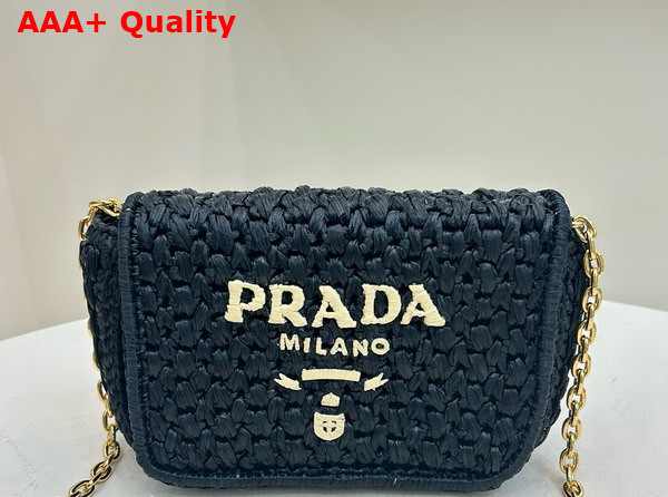 Prada Crochet Shoulder Bag in Black 1BF135 Replica