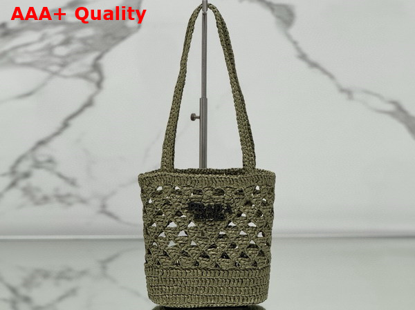 Prada Crochet Tote Bag in Olive Green 1BG494 Replica