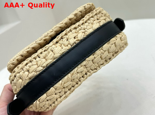 Prada Crochet and Leather Shoulder Bag Tan and Black 1BD362 Replica