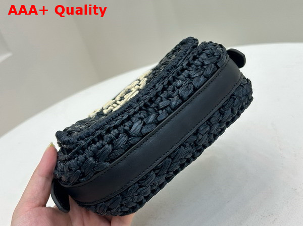 Prada Crochet and Leather Shoulder Bag in Black 1BD362 Replica