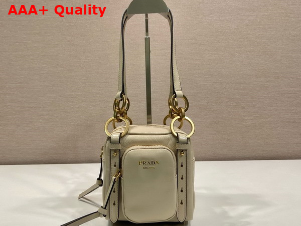 Prada Dangle Leather Top Handle Mini Bag in Powder Pink 1BB137 Replica