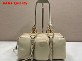 Prada Dangle Medium Leather Top Handle Bag in Powder Pink 1BB138 Replica