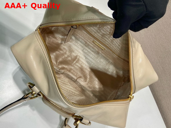 Prada Dangle Medium Leather Top Handle Bag in Powder Pink 1BB138 Replica
