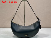 Prada Demi Lune large Leather Shoulder Bag in Black 1BC255 Replica