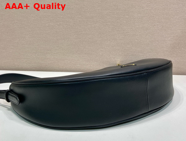 Prada Demi Lune large Leather Shoulder Bag in Black 1BC255 Replica