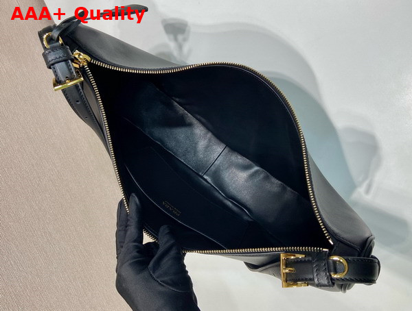 Prada Demi Lune large Leather Shoulder Bag in Black 1BC255 Replica