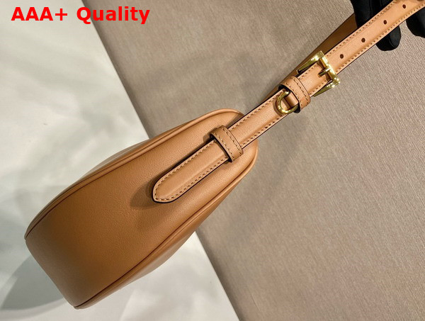Prada Demi Lune large Leather Shoulder Bag in Natural 1BC255 Replica