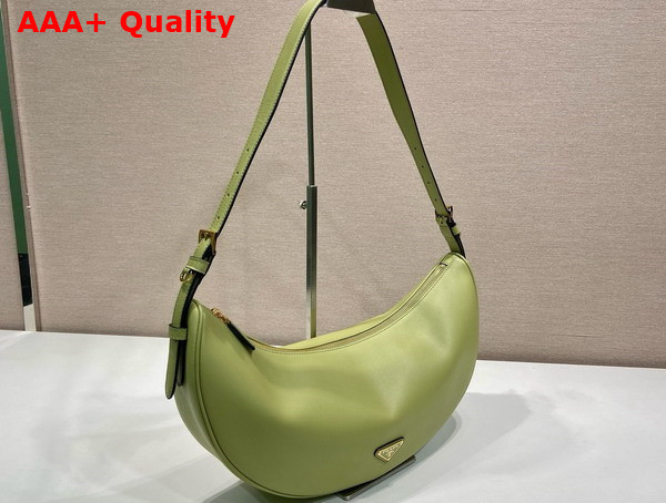 Prada Demi Lune large Leather Shoulder Bag in Pistachio 1BC255 Replica