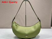 Prada Demi Lune large Leather Shoulder Bag in Pistachio 1BC255 Replica