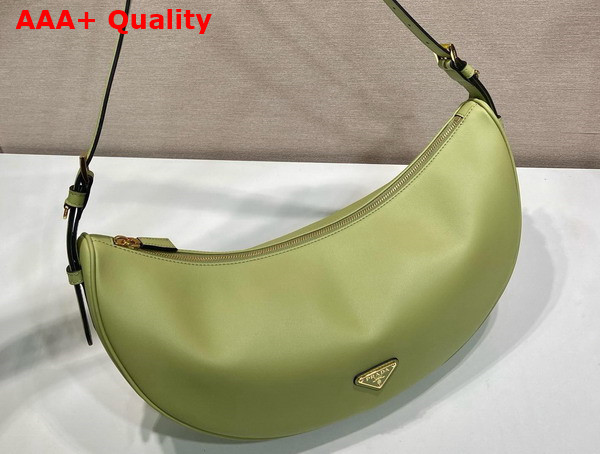 Prada Demi Lune large Leather Shoulder Bag in Pistachio 1BC255 Replica