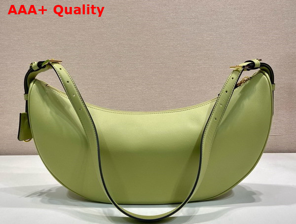 Prada Demi Lune large Leather Shoulder Bag in Pistachio 1BC255 Replica