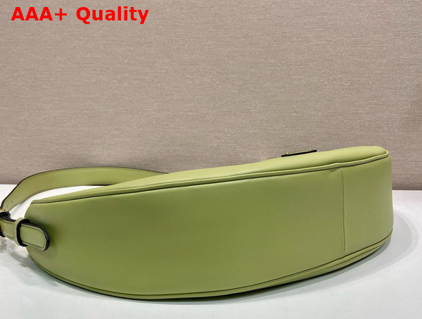 Prada Demi Lune large Leather Shoulder Bag in Pistachio 1BC255 Replica