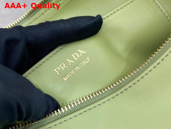 Prada Demi Lune large Leather Shoulder Bag in Pistachio 1BC255 Replica