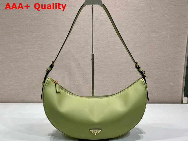 Prada Demi Lune large Leather Shoulder Bag in Pistachio 1BC255 Replica