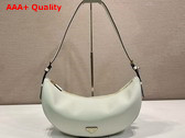 Prada Demi Lune large Leather Shoulder Bag in White 1BC255 Replica