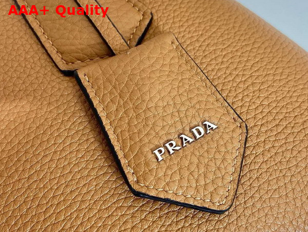 Prada Double Leather Mini Bag in Caramel 1BG443 Replica