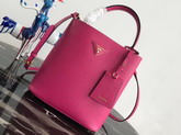 Prada Double Medium Bag Rose Saffiano Leather