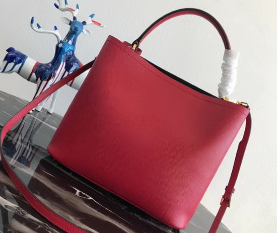 Prada Double Saffiano Leather Bag in Red