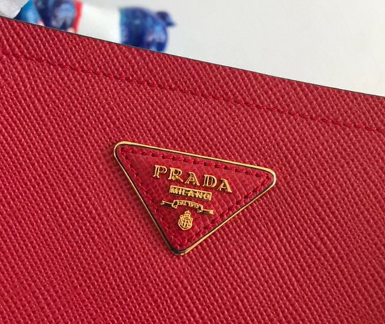 Prada Double Saffiano Leather Bag in Red