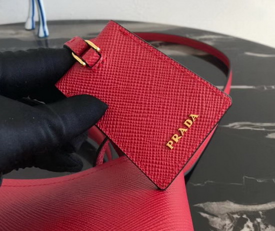 Prada Double Saffiano Leather Bag in Red