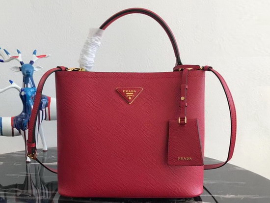 Prada Double Saffiano Leather Bag in Red