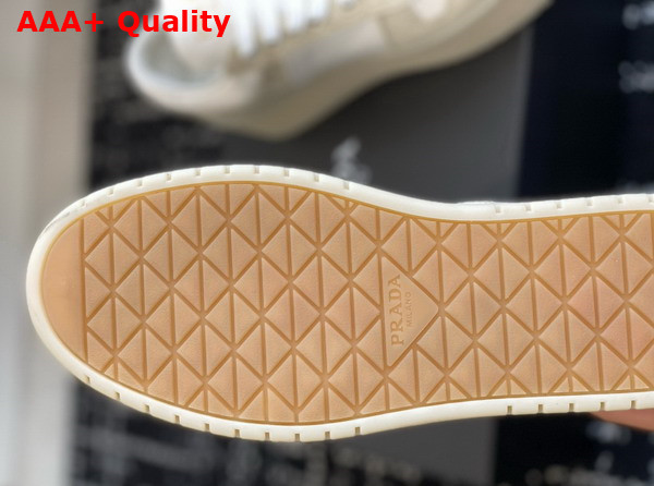 Prada Downtown Bold Suede and Leather Sneakers Desert Beige and White 1E792M Replica
