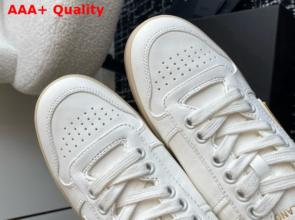 Prada Downtown Nappa Leather Sneakers in Ivory 1E792M Replica