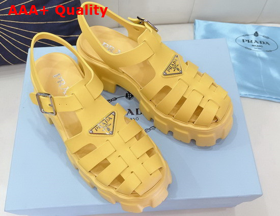 Prada Foam Rubber Sandals in Sunny Yellow 1X853M Replica