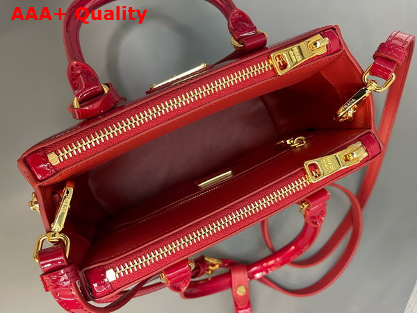 Prada Galleria Patent Leather Mini Bag in Red 1BA906 Replica