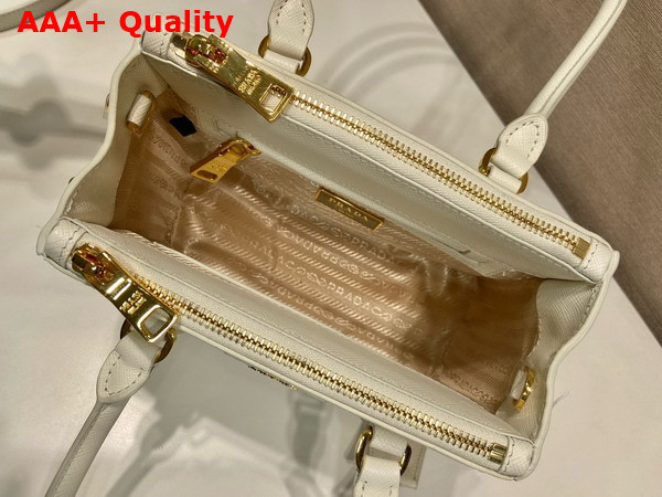 Prada Galleria Saffiano Leather Mini Bag White 1BA906 Replica