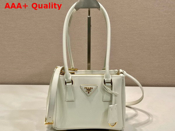 Prada Galleria Saffiano Leather Mini Bag White 1BA906 Replica