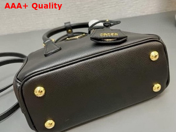 Prada Galleria Saffiano Leather Mini Bag in Black 1BA906 Replica