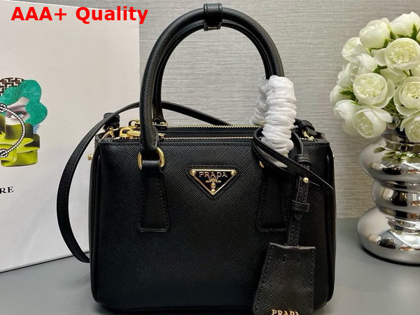 Prada Galleria Saffiano Leather Mini Bag in Black 1BA906 Replica