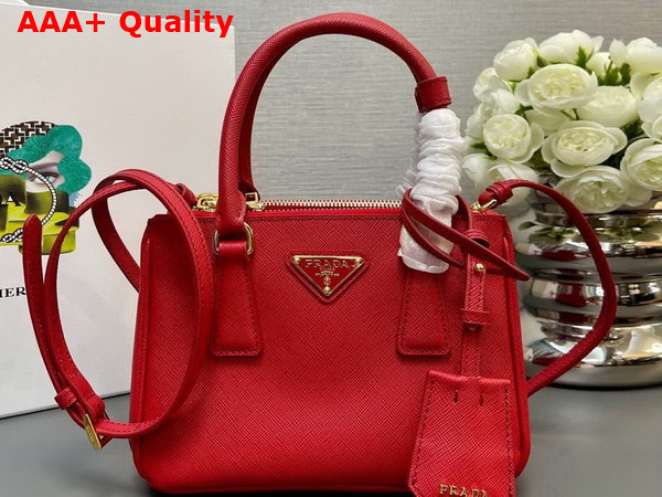 Prada Galleria Saffiano Leather Mini Bag in Red 1BA906 Replica