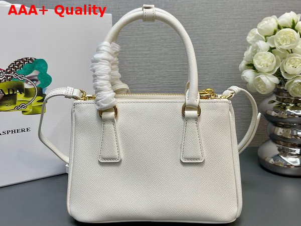 Prada Galleria Saffiano Leather Mini Bag in White 1BA906 Replica