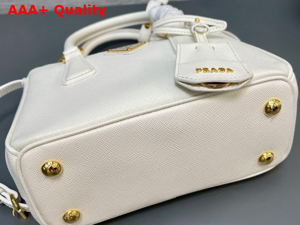 Prada Galleria Saffiano Leather Mini Bag in White 1BA906 Replica