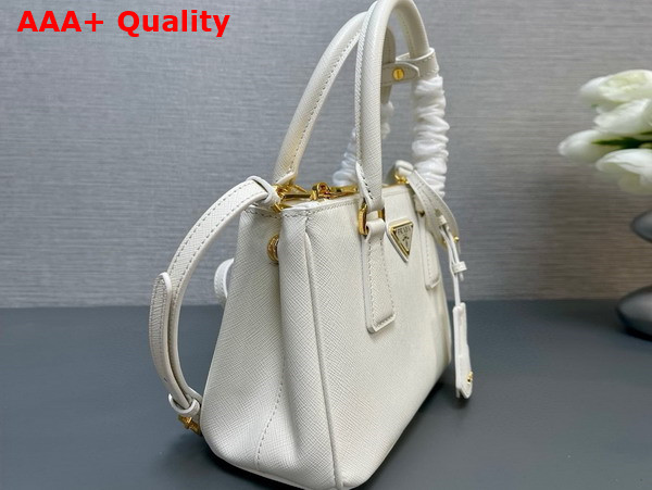 Prada Galleria Saffiano Leather Mini Bag in White 1BA906 Replica