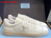 Prada Lane Leather Sneakers in Ivory 2EE394 Replica