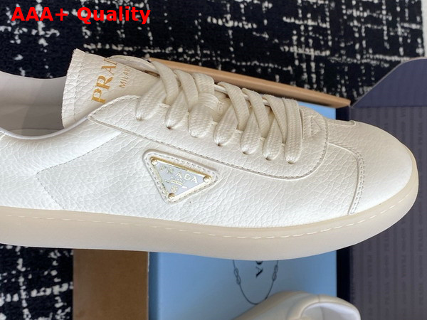 Prada Lane Leather Sneakers in Ivory 2EE394 Replica