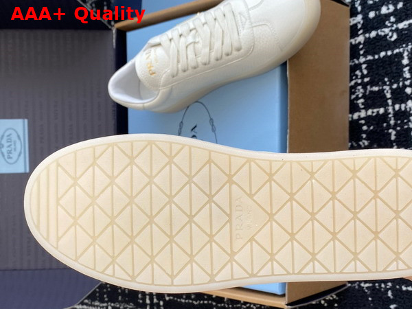 Prada Lane Leather Sneakers in Ivory 2EE394 Replica