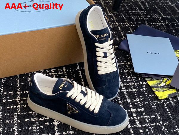 Prada Lane Suede Sneakers in Blue 2EE394 Replica