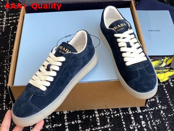 Prada Lane Suede Sneakers in Blue 2EE394 Replica