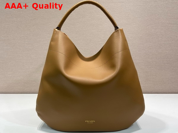 Prada Large Leather Shoulder Bag in Caramel 1BC219 Replica