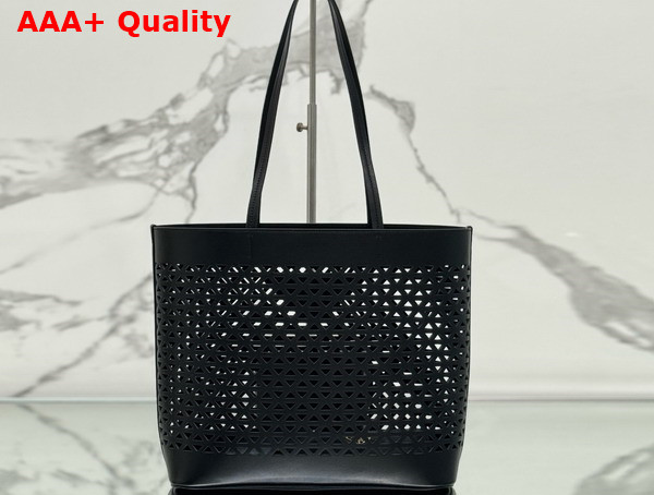 Prada Large Perforated Leather Tote Bag in Black 1BG503 Replica